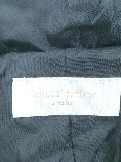 ■ chocol raffine robe ショコラ フィネ ローブ ボア フード 長袖 ブルゾン サイズF ブラック レディース_画像4