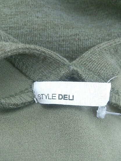 ◇ STYLE DELI スタイルデリ Ｖネック 七分袖 ロング コクーンワンピース サイズ01 カーキ レディース_画像4