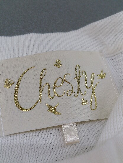 ◇ Chesty チェスティ 装飾ビジュー ニット 長袖 カーディガン サイズF オフホワイト レディース_画像4