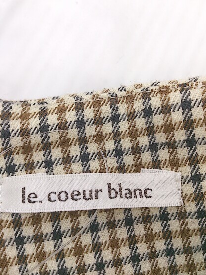 ◇ le.coeur blanc ルクールブラン ガンクラブチェック ロング ナロー スカート サイズ34 ベージュ系 レディース_画像4