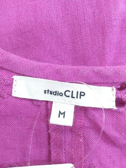 ◇ studio CLIP スタディオクリップ リネン混 ノースリーブ ブラウス カットソー サイズM パープル系 レディース_画像4