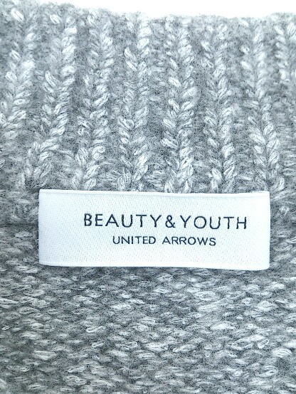 ◇ BEAUTY & YOUTH UNITED ARROWS リネン混 長袖 ニット セーター グレー レディース_画像4