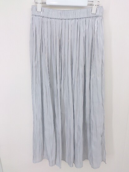 * JEANASIS Jeanasis waist rubber satin style long gathered skirt size F light gray series lady's 