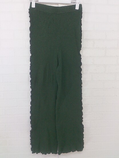 * * unused * * AS KNOW AS PINKYaznouaz Pinky tag attaching rib knitted pants size F green group lady's 