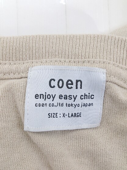 ◇ coen コーエン 半袖 Tシャツ カットソー サイズXL ベージュ レディース_画像4