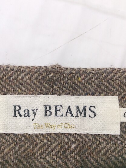 ◇ The Way of Chic Ray BEAMS ザウェイオブチックレイビームス ヘリンボーン ワイド パンツ サイズ0 ブラウン レディース_画像4