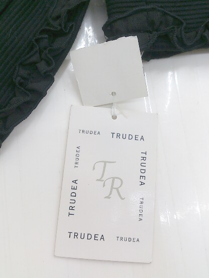 ◇ ◎ TRUDEA トルディア タグ付 フリル 長袖 ノーカラー ジャケット サイズL ブラック レディース_画像7