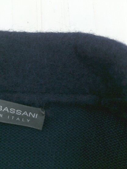 ◇ ANNA BASSANI アンナバッサーニ イタリア製 ニット 長袖 ジャケット サイズM ネイビー レディース_画像7