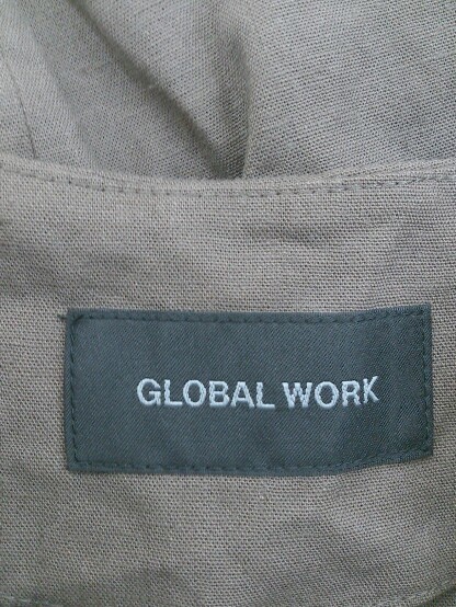 ◇ GLOBAL WORK グローバルワーク シングル1B 長袖 ノーカラー ジャケット サイズM ブラウン レディース_画像4