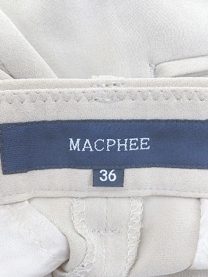 ◇ MACPHEE マカフィー トゥモローランド 2020モデル タック スラックス パンツ サイズ36 ベージュ レディース_画像4