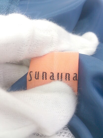 ◇ SunaUna スーナウーナ 膝丈 フレア スカート サイズ38 ブルー レディース_画像3