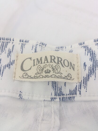 ◇ ◎ ●未使用● CIMARRON シマロン タグ付き 総柄 ストレッチ スキニー パンツ サイズ28 ホワイト ネイビー レディース_画像4