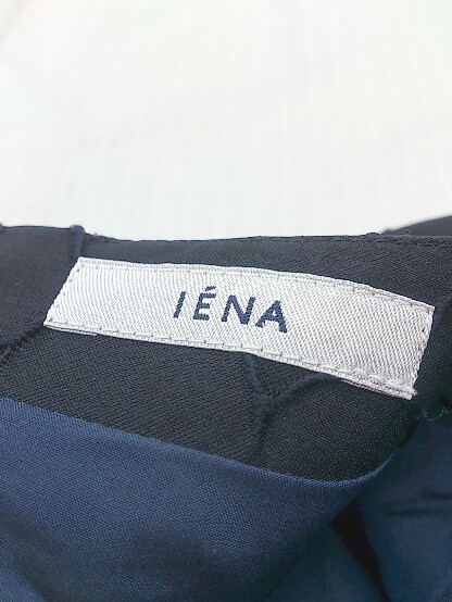 ◇ IENA イエナ ハート柄 ノーカラー 長袖 ミニ ワンピース ネイビー レディース_画像4