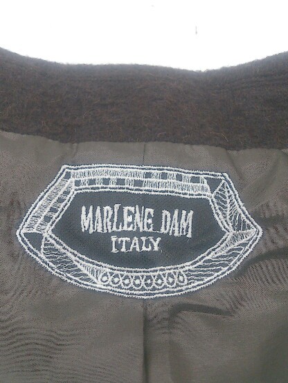 ◇ MARLENE DAM マーレンダム アルパカ混 長袖 ロング コート サイズ40 ブラウン レディース P_画像4