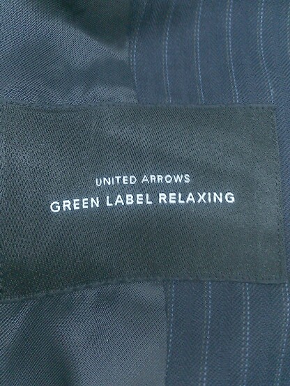 ◇ green label relaxing グリーンレーベル UNITED ARROWS ストライプ 長袖 ジャケット サイズ40 ネイビー レディース P_画像4