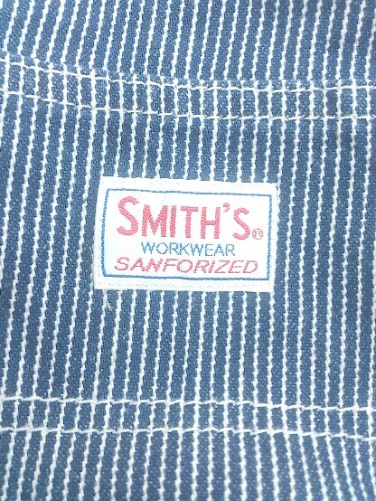 ◇ SMITH’S スミス ピンストライプ ワーク 膝下丈 タイト スカート サイズL ネイビー ホワイト レディース P_画像4