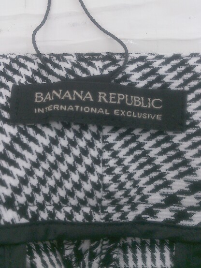 ◇ BANANA REPUBLIC バナナリパブリック 千鳥格子 タック テーパード パンツ サイズ6 ホワイト ブラック レディース P_画像4