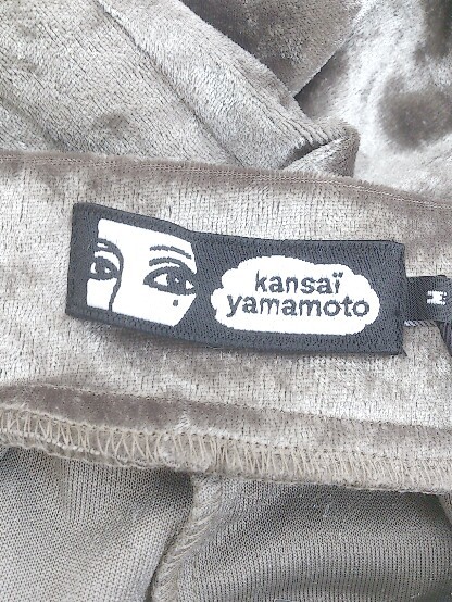 ◇ ◎ ●美品● KANSAI YAMAMOTO タグ付き ベロア調 テーパードパンツ サイズ M グレージュ系 レディース P_画像4