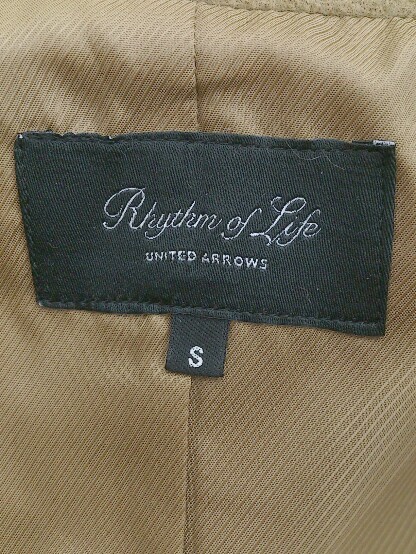 ◇ Rhythm of Life UNITED ARROWS ウール ハイネック ショート丈 長袖 コート サイズ S キャメル レディース P_画像4