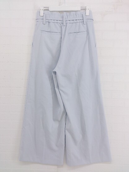 ◇ ◎ green label relaxing UNITED ARROWS タック ワイドパンツ サイズ38 ライトグレー レディース P_画像3