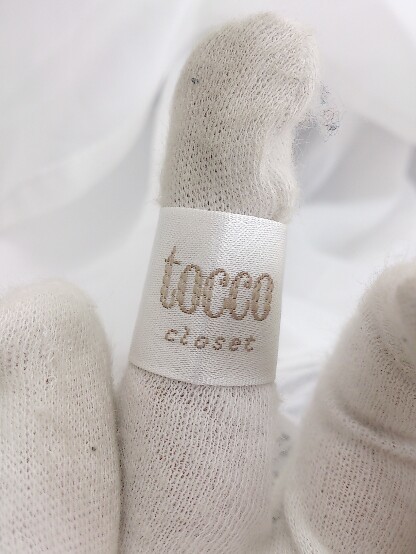 ◇ ◎ tocco closet ストライプ ノースリーブ 膝下丈 ワンピース サイズM ネイビー ホワイト レディース P_画像4