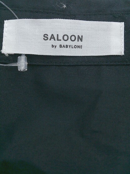 ◇ ◎ saloon サルーン ツイスト フレンチスリーブ 膝丈 ワンピース サイズ38 ブラック レディース Pの画像4