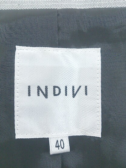 ◇ INDIVI インディヴィ １B 長袖 ジャケット サイズ40 ライトグレー レディース P_画像4