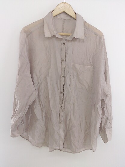 ◇ PAGEBOY ページボーイ ALICIA 長袖 シャツ ブラウス サイズF グレージュ系 レディース P