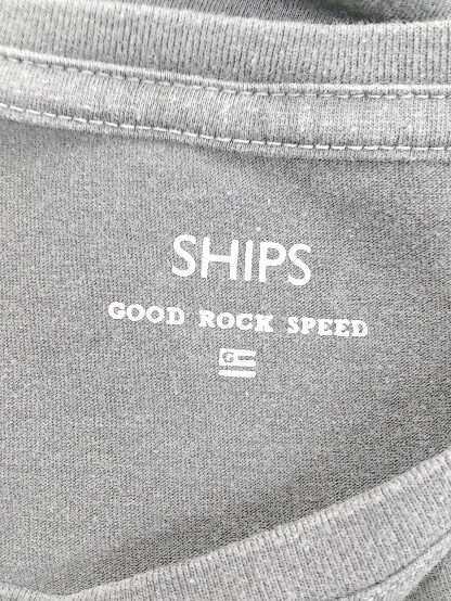 ◇ SHIPS シップス プリント 半袖 Tシャツ カットソー サイズF ダークグレー レッド レディース P_画像4