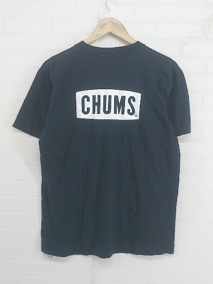 ◇ CHUMS チャムス バックロゴ 半袖 Tシャツ カットソー サイズL ネイビー ホワイト レディース P_画像3