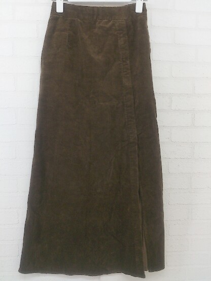 ◇ Ungrid アングリッド コーデュロイ ロング ナロー スカート サイズS ブラウン レディース P_画像2