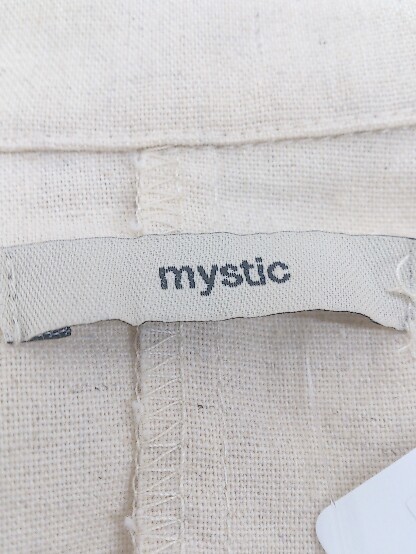 ◇ mystic ミスティック リネン混 ダブル 半袖 ジャケット サイズF ベージュ レディース P_画像4