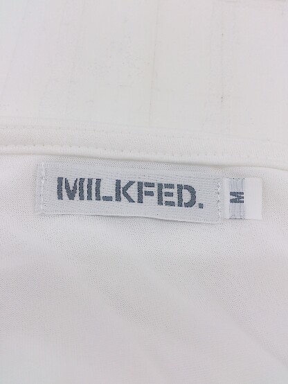 ◇ MILKFED ミルクフェド ドッキング ストライプ ノースリーブ 膝丈 ワンピース サイズM ホワイト グレー系 レディース P_画像4