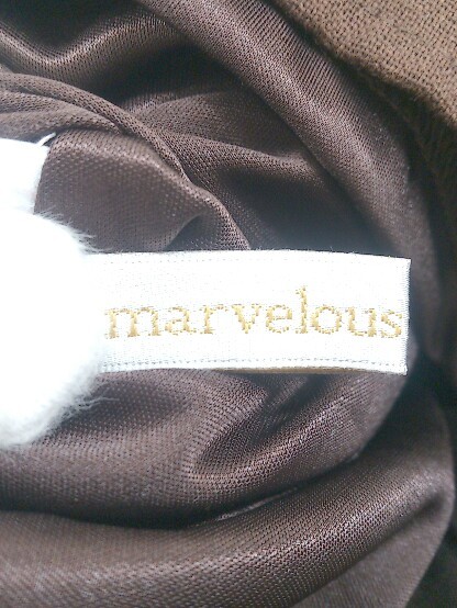 ◇ marvelous by Pierrot ピエロ リネン混 リボン 半袖 ロング ワンピース サイズM ブラウン レディース Pの画像4