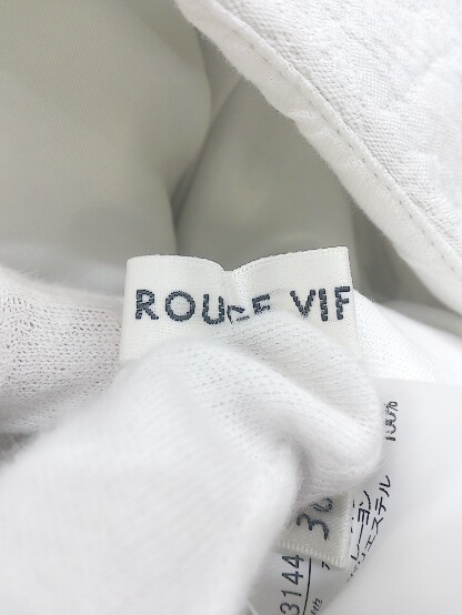 ◇ Rouge vif ルージュ ヴィフ フレンチスリーブ 膝下丈 ワンピース サイズ36 オフホワイト レディース P_画像4