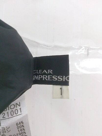 ◇ CLEAR IMPRESSION クリアインプレッション 半袖 ミニ ワンピース サイズ1 ブラック レディース P_画像4