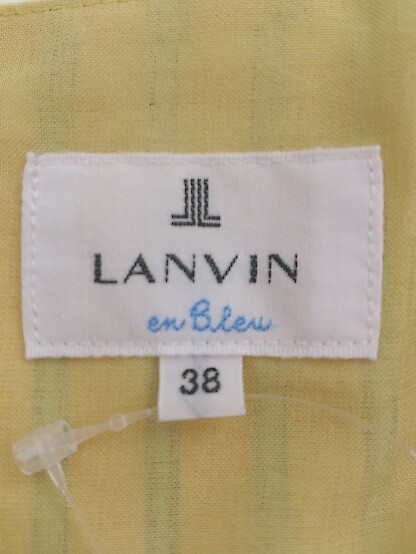 ◇ LANVIN en Bleu ランバン オン ブルー ボーダー キャミソール ブラウス サイズ38 イエロー ブルー系 レディース P_画像4