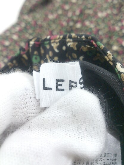 ◇ LEPSIM レプシィム ウエストゴム ボタニカル ロング フレア スカート サイズL ブラック パープル マルチ レディース P_画像4