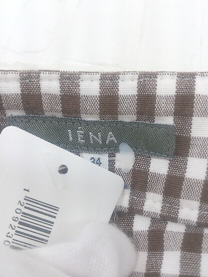 ◇ IENA イエナ チェック パンツ サイズ34 ブラウン ホワイト レディース P_画像4