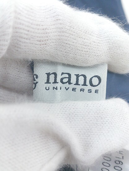 ◇ nano universe ナノ ユニバース リネン混 ロング タイト ナロー スカート サイズF ネイビー系 レディース P_画像4