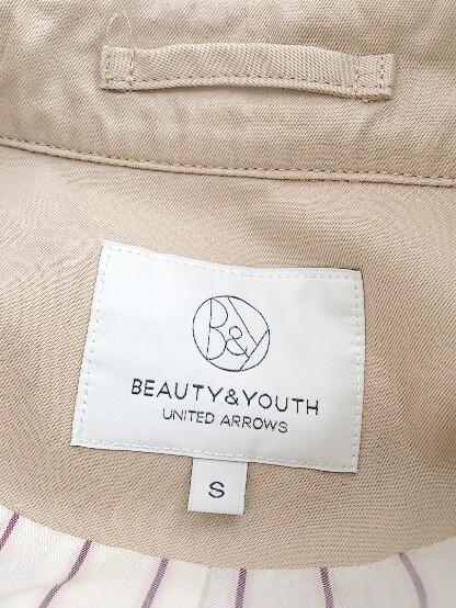 ◇ ◎ BEAUTY & YOUTH UNITED ARROWS ウエストベルト付き 長袖 トレンチコート サイズS ベージュ系 レディース P_画像4