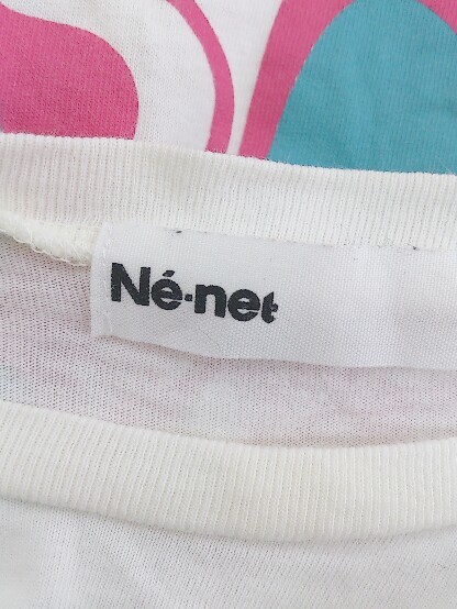 * Ne-net Ne-Net принт короткий рукав футболка cut and sewn размер 3 слоновая кость розовый серия женский P