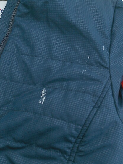 ◇ FILA GOLF フィラゴルフ 中綿 ジップアップ 長袖 コート サイズ M ネイビー レディース E_画像7