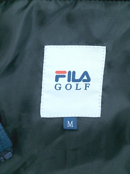 ◇ FILA GOLF フィラゴルフ 中綿 ジップアップ 長袖 コート サイズ M ネイビー レディース E_画像4