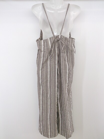 * archivesarusi-vu stripe linen. overall size M gray ju series white group multi lady's P