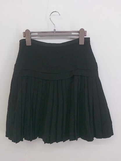 ◇ DOUBLE STANDARD CLOTHING ウール混 ミニ プリーツ スカート サイズ38 ブラック レディース P_画像3