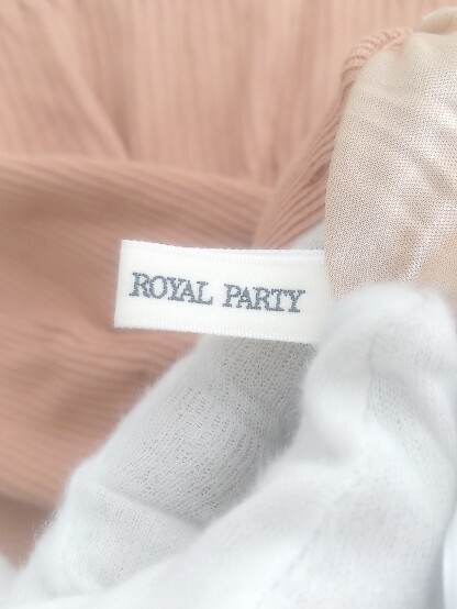 ◇ ROYAL PARTY ロイヤルパーティー ウエストゴム ニット ロング フレア スカート サイズF ピンクベージュ系 レディース P_画像4