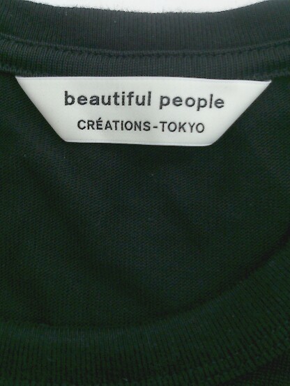 ◇ beautiful people デザイン 半袖 Tシャツ カットソー サイズ170 ブラック ゴールド レディース P_画像4