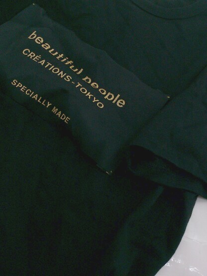 ◇ beautiful people デザイン 半袖 Tシャツ カットソー サイズ170 ブラック ゴールド レディース P_画像6