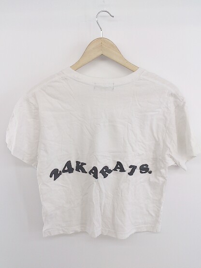 ◇ 24karats カラッツ プリント 半袖 Tシャツ カットソー サイズS ホワイト レディース P_画像3